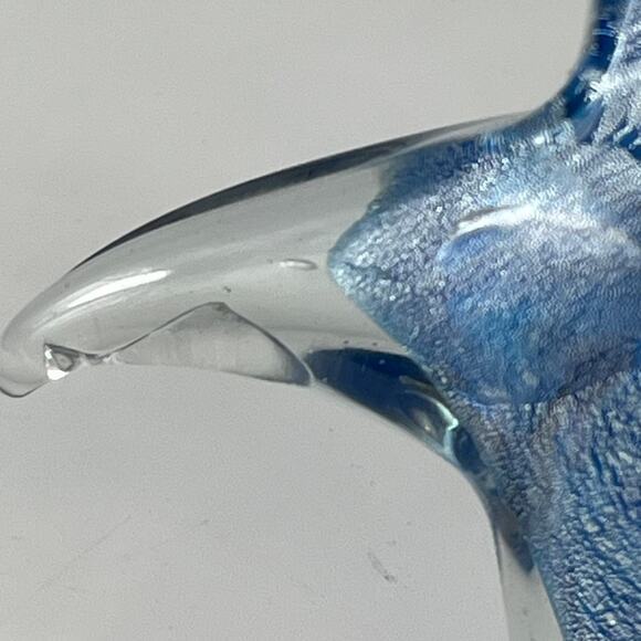 Blue Silver Art Glass Starfish Paperweight Mouthblown Handmade Figurine Decor - Picture 6 of 9